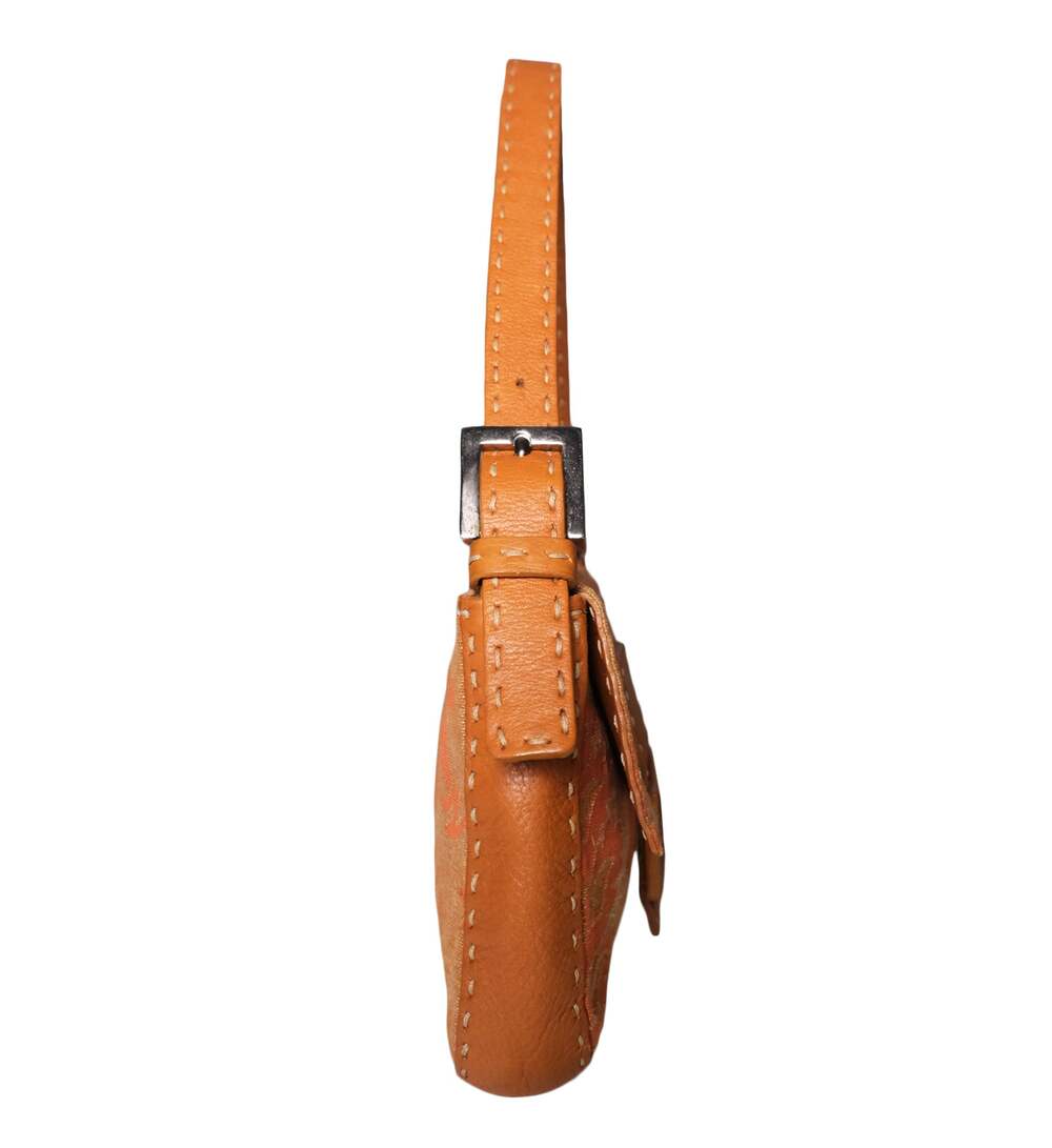 Fendi Selleria Orange Floral Damask Jacquard Baguette - Picture 4 of 8